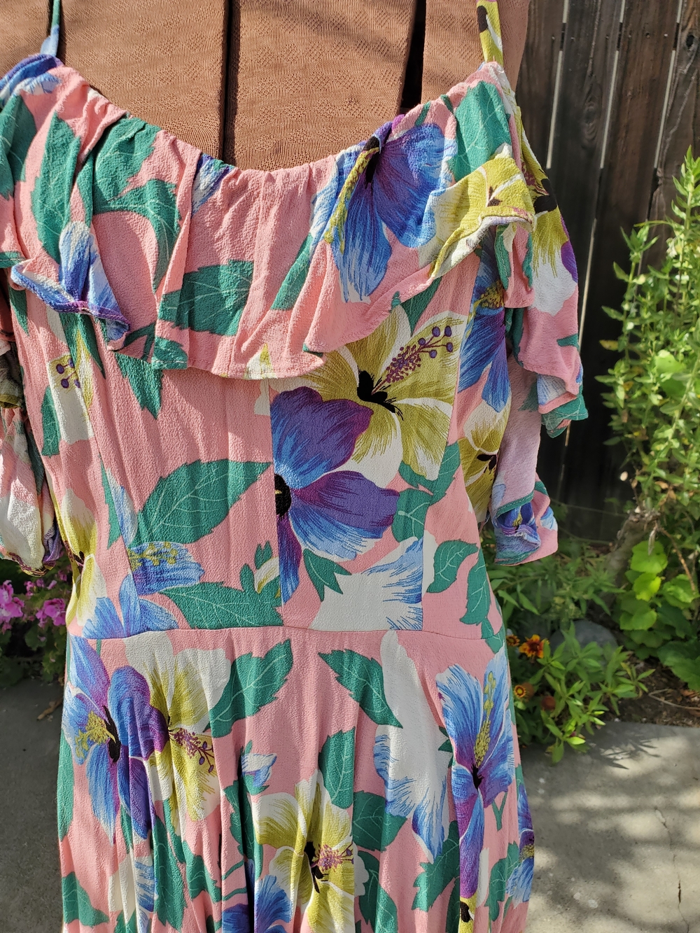 Trashy Diva Pink Floral Cold-Shoulder Ruffle Midi Dress - Picture 2 of 8